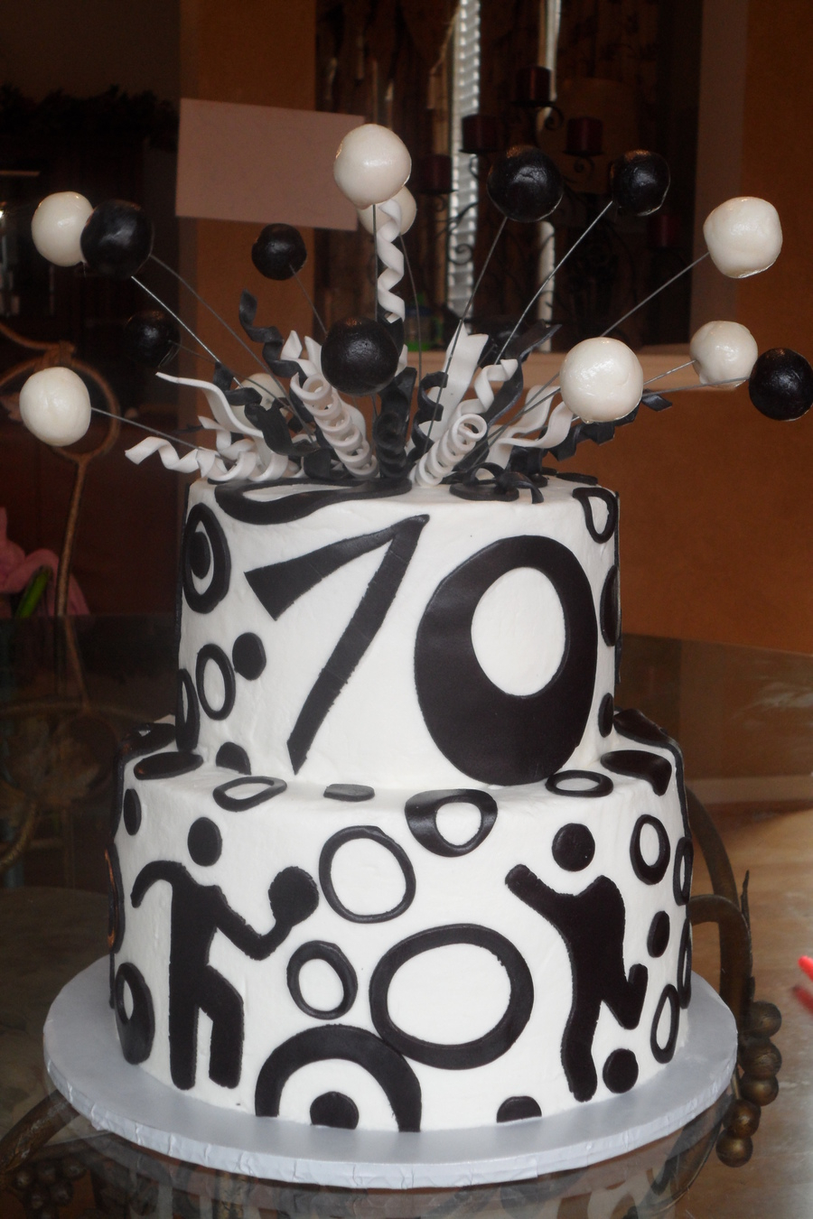 70Th Birthday Cake Ideas Black And White 70th Birthday Cake Cakecentral ...