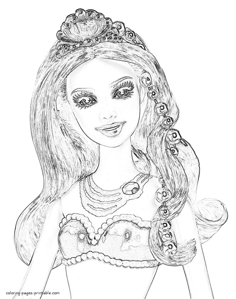 Barbie Princess Coloring Pages Princess Coloring Pages With Free Also ...