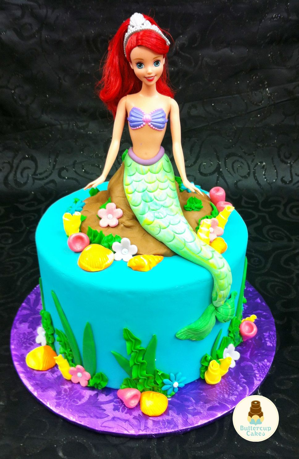 Cartoon Birthday Cake Little Mermaid Birthday Cake Cartoon Character ...