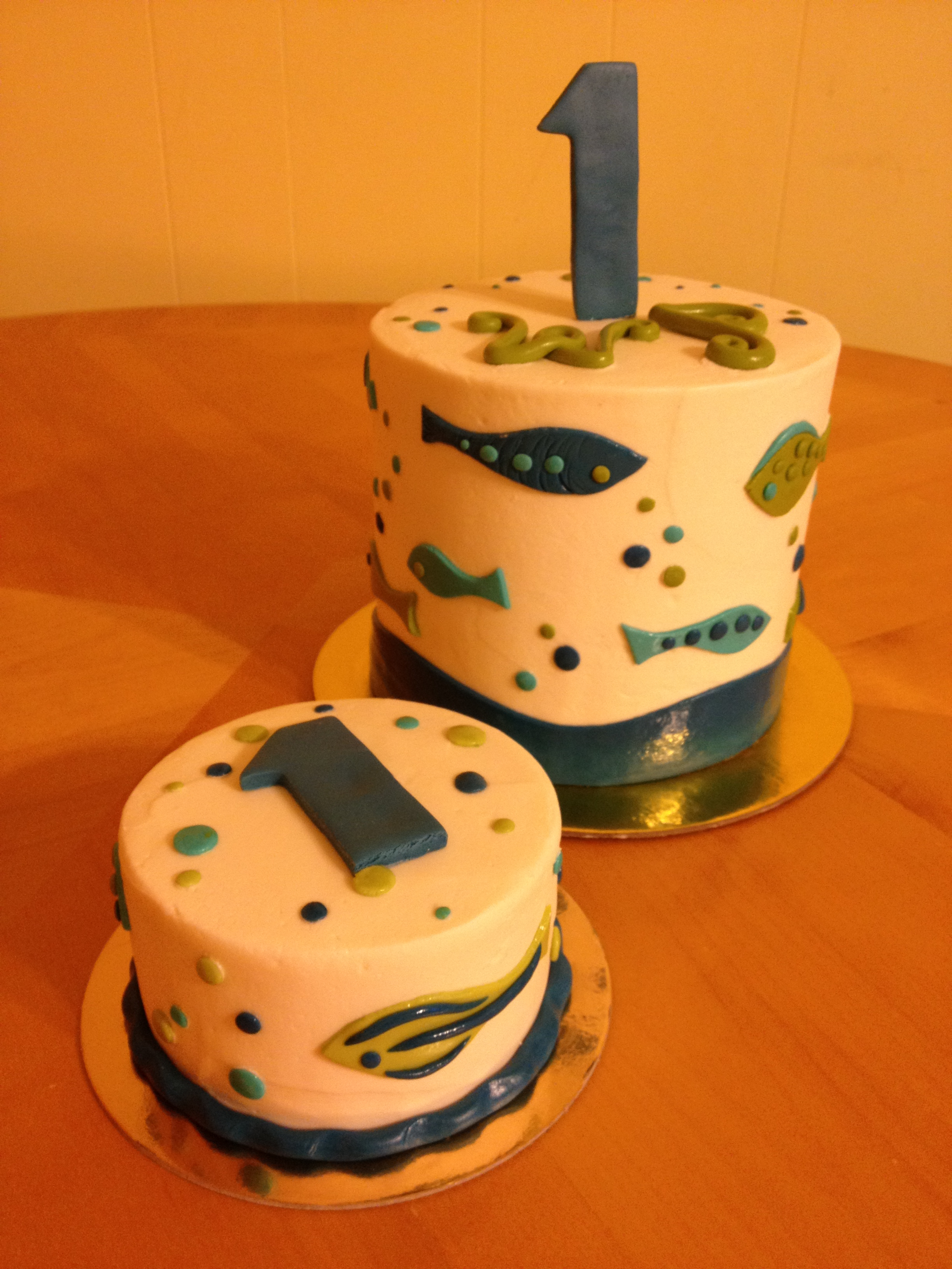 Fish Birthday Cakes Mod Fish Birthday Cake Main Made Custom Cakes ...