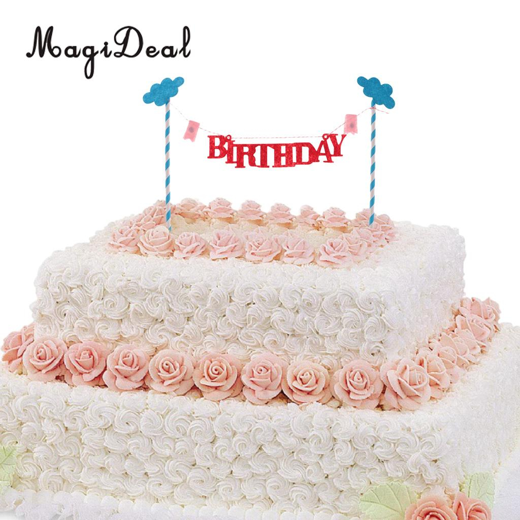 Happy Birthday Cake Banner Magideal New Arrival 10pcs Happy Birthday ...