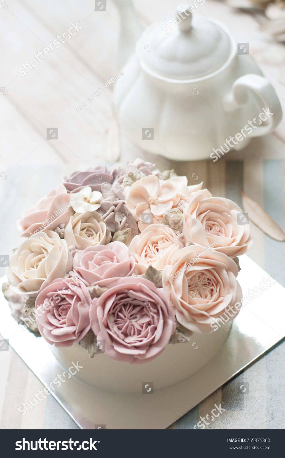 Happy Birthday Flower Cake Buttercream Flower Cake Happy Birthday Cake ...