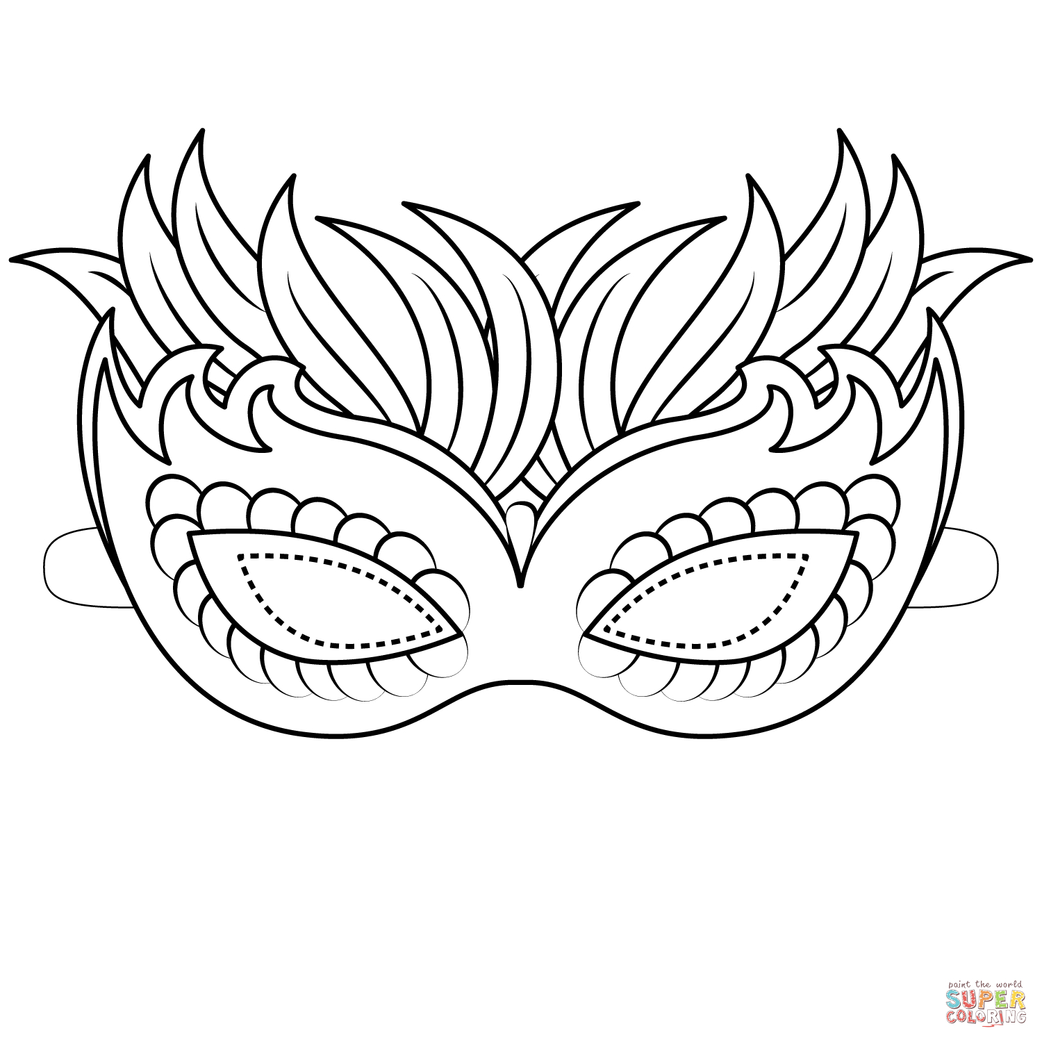 Mask Coloring Pages Venetian Mask Coloring Page Free Printable Coloring ...