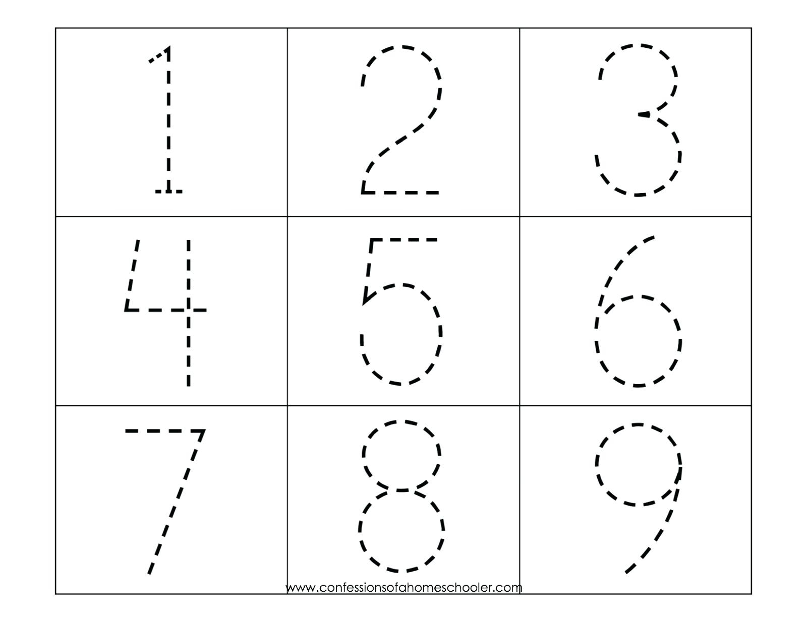 Number 1 Coloring Page Tracing Numbers 1 50 Worksheets Printable ...