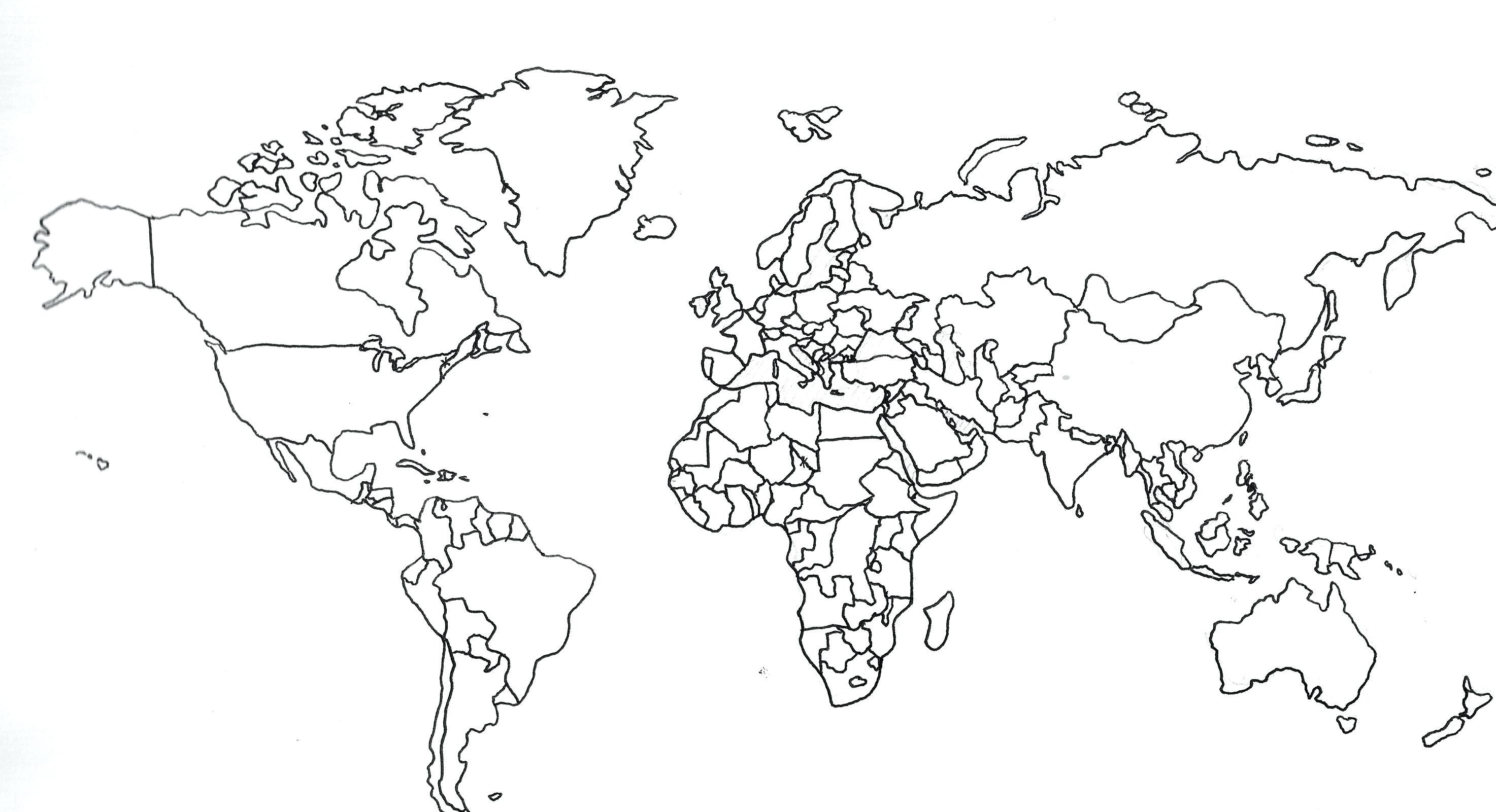 World Map Coloring Page Promising World Maps To Color Map Coloring Page ...